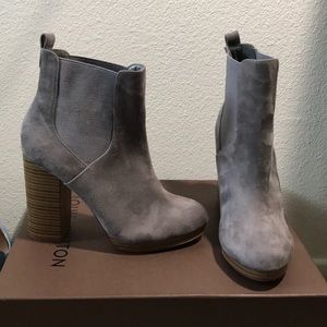 Gray suede ankle boots